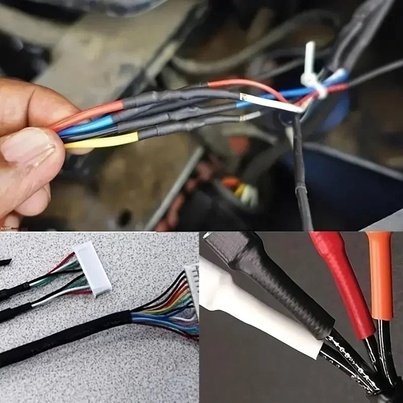 328/127pcs Colorful Heat Shrink Tubes 2:1 Accessories Polyolefin Tubes Car Cable Sheath Kit Data Cable Repair Home DIY Handcraft Oasis Select