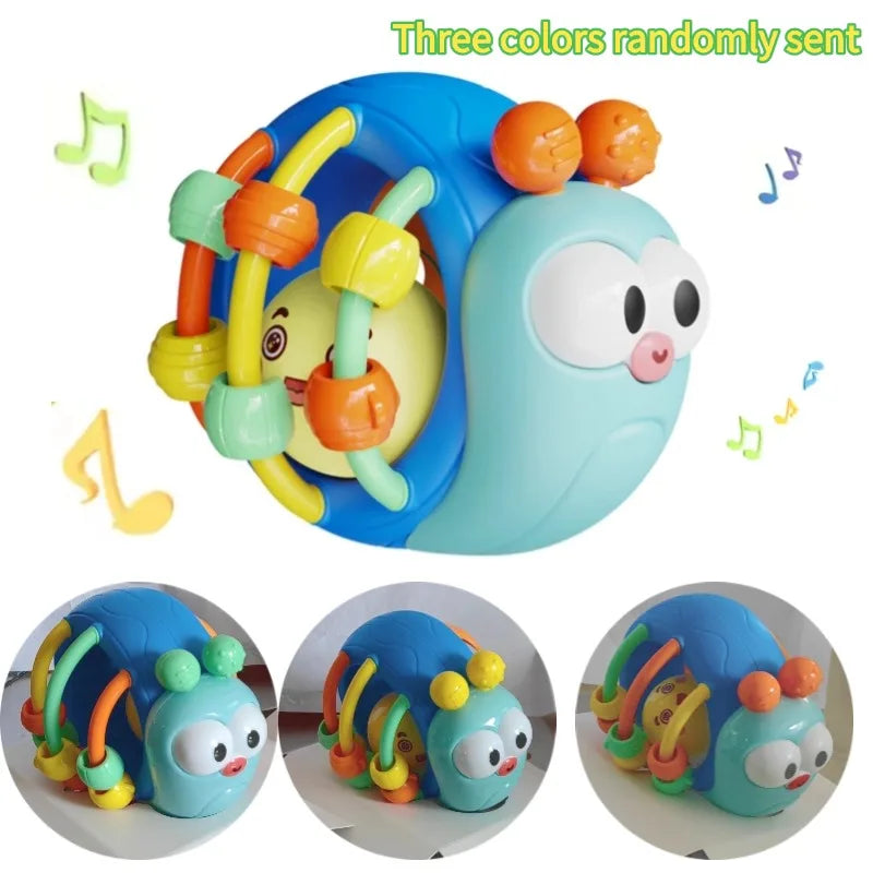 Baby Balls Rattle Comforter Toy Soft Hand Grasp Ball Educational Sensory Toys Activity Baby Crawling Toys 0 6 12 Months Oasis Select blue snail