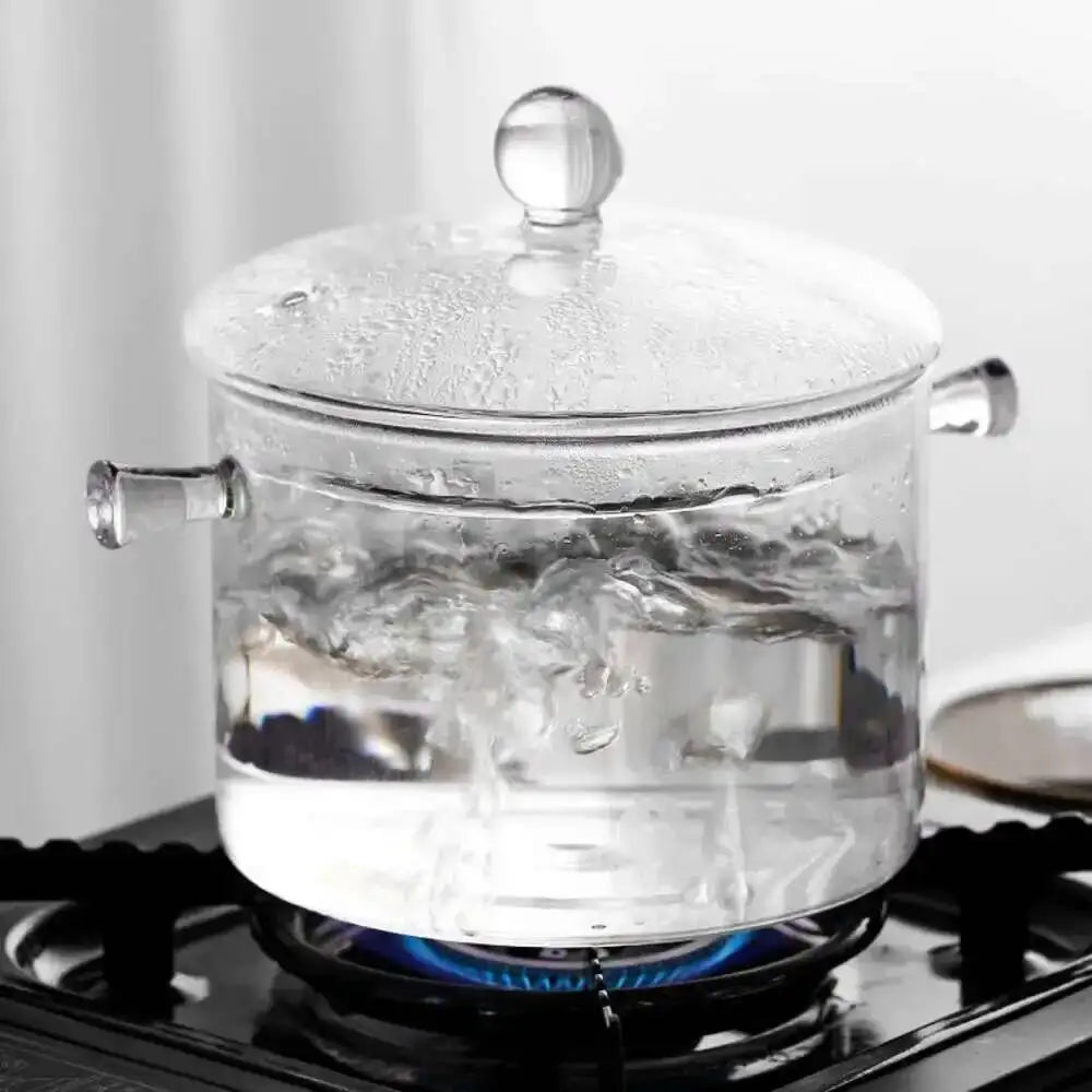 Glass Saucepan Stove Pot Transparent Borosilicate Glass Cooking Pot Stockpot Heat Resistant Boil Water Noodles Bowl Soup Cooker Oasis Select