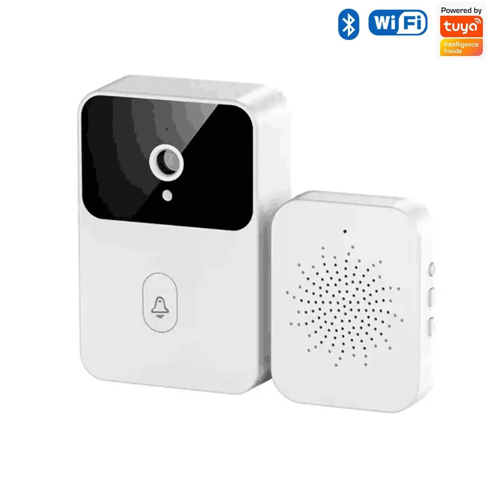 Works with tuya Wifi Doorbell Outdoor HD Camera Anti-Theft Night Vision Home Monitor Door Phone Voice Intelligent Door Bell Oasis Select WHITE