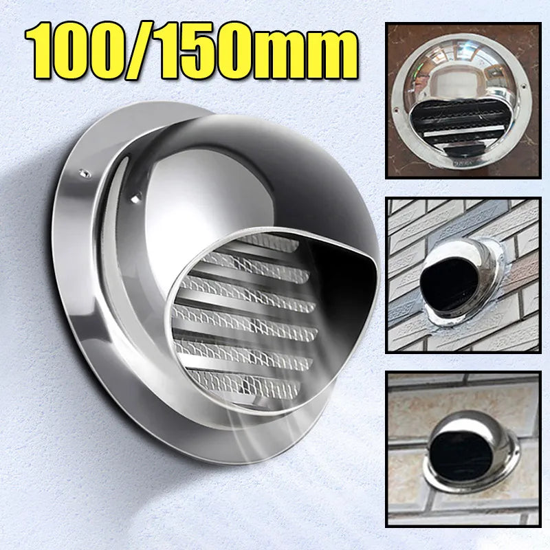 Stainless Steel Wall Ceiling Air Vent Ducting Ventilation Exhaust Grille Cover Waterproof Outlet Heating Cooling Vents Cap Oasis Select
