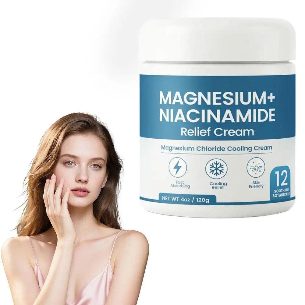 Nerve Relief Magnesium Cream With Niacinamide Moisturizing Hydrated Skin Repair Skin Barrier for Knees Joints Muscles Massage Oasis Select