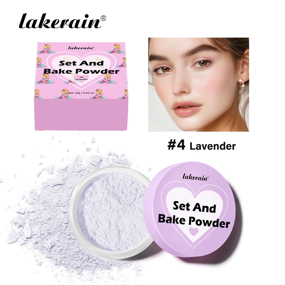 Loose Baking Setting Powder Long Lasting Oil Control Natural Face Matte Waterproof Brightening Loose Powder Makeup Cosmetics Oasis Select 4 Lavender