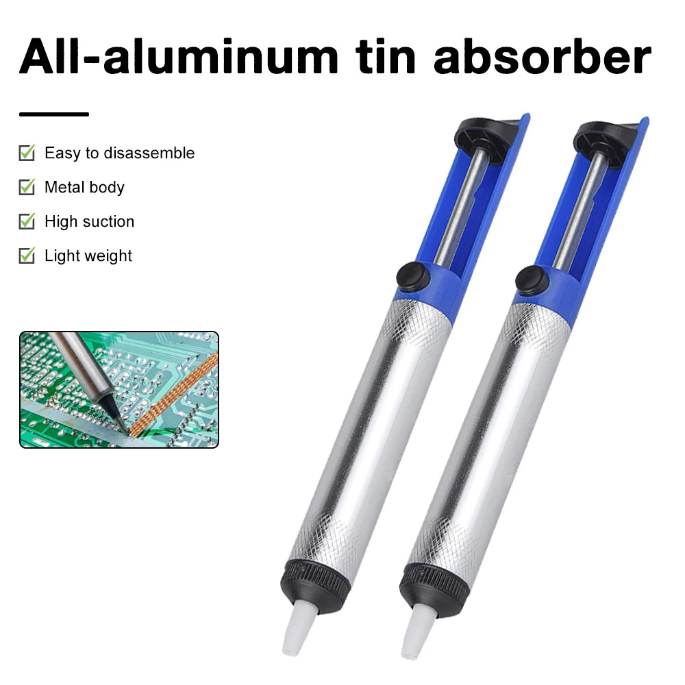 Aluminum Metal Desoldering Pump Suction Tin Gun Soldering Sucker Pen Removal Vacuum Soldering Iron Desolder Hand Welding Tools Oasis Select