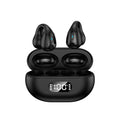 NEW TWS Q80 Wireless Headphones Bluetooth 5.3 Bone Conduction Earphones Earclip Design Touch Control Led Earbuds Sports Headsets Oasis Select black