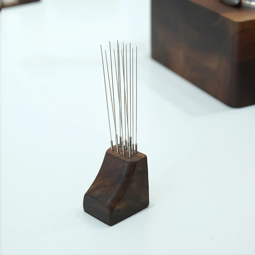 Magnetic Espresso Coffee Distribution Needle Tool | Wood & Steel