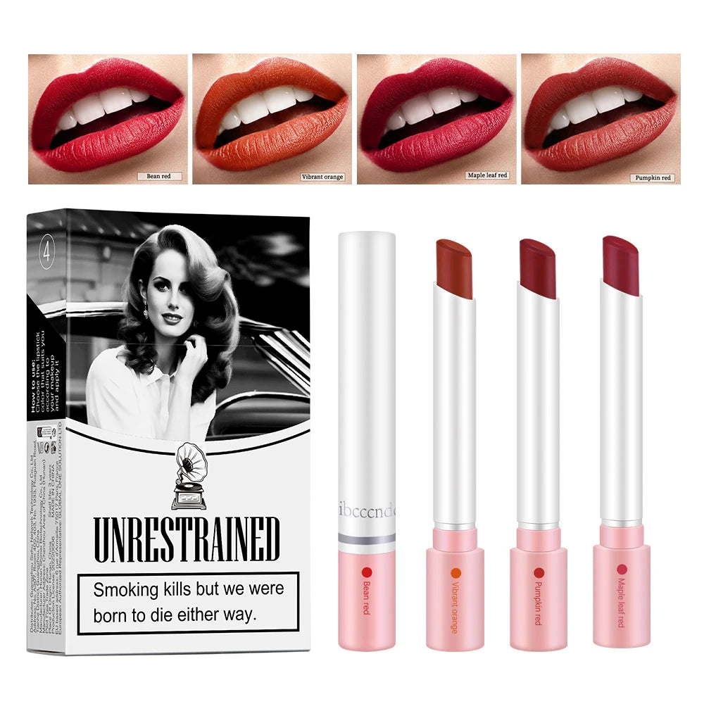Colors Cigarette Lip Gloss Set Velvet Matte Waterproof Long-lasting Lip Non-Stick Cup Cigarette Lipstick Makeup For Women Oasis Select as show