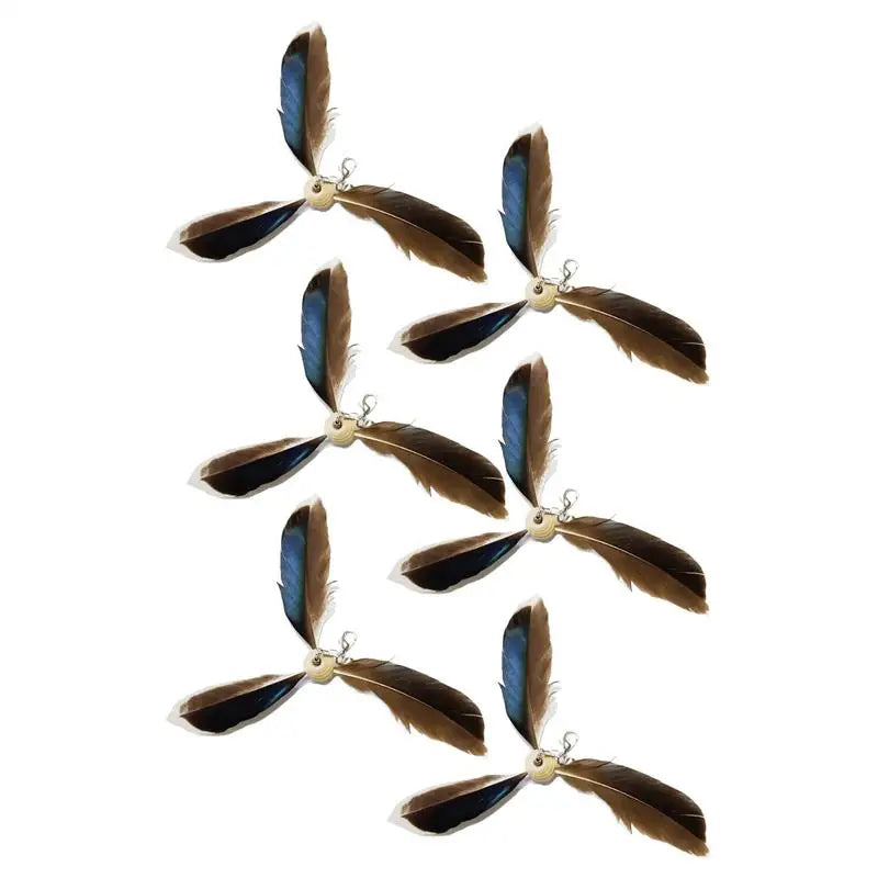 Cat Feather Toy Refill Interactive Cat Toy Cat Feather Wand Set of 6 Wear-Resistant Cat Feathers Refill Toys Interactive Teaser Oasis Select