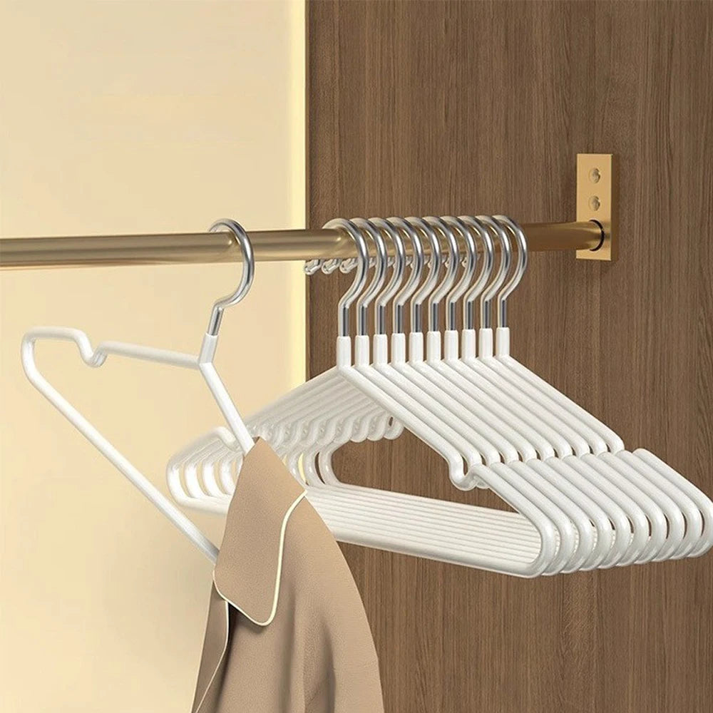 50-Pack Non-Slip Slim Metal Clothes Hangers | Space-Saving