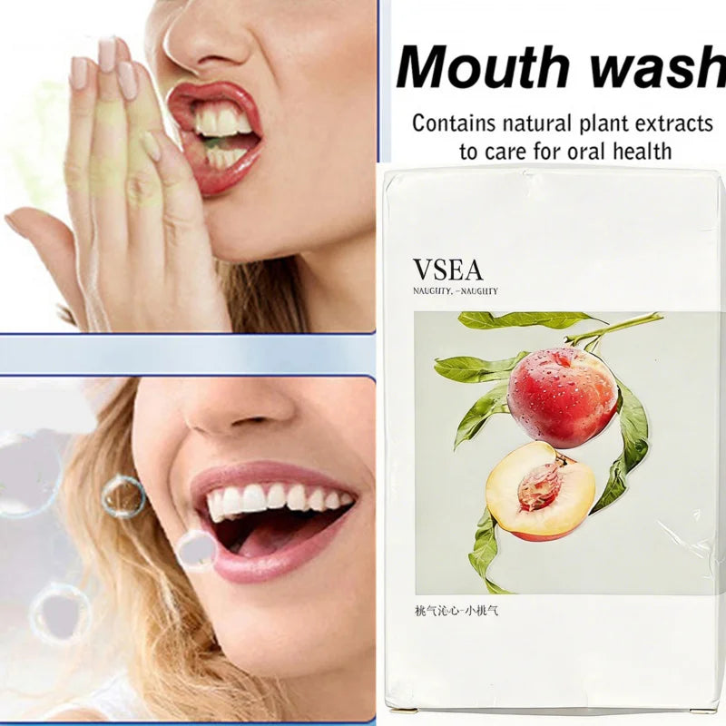 20-Pack Peach Mouthwash Singles | Fresh Breath & Gum Care