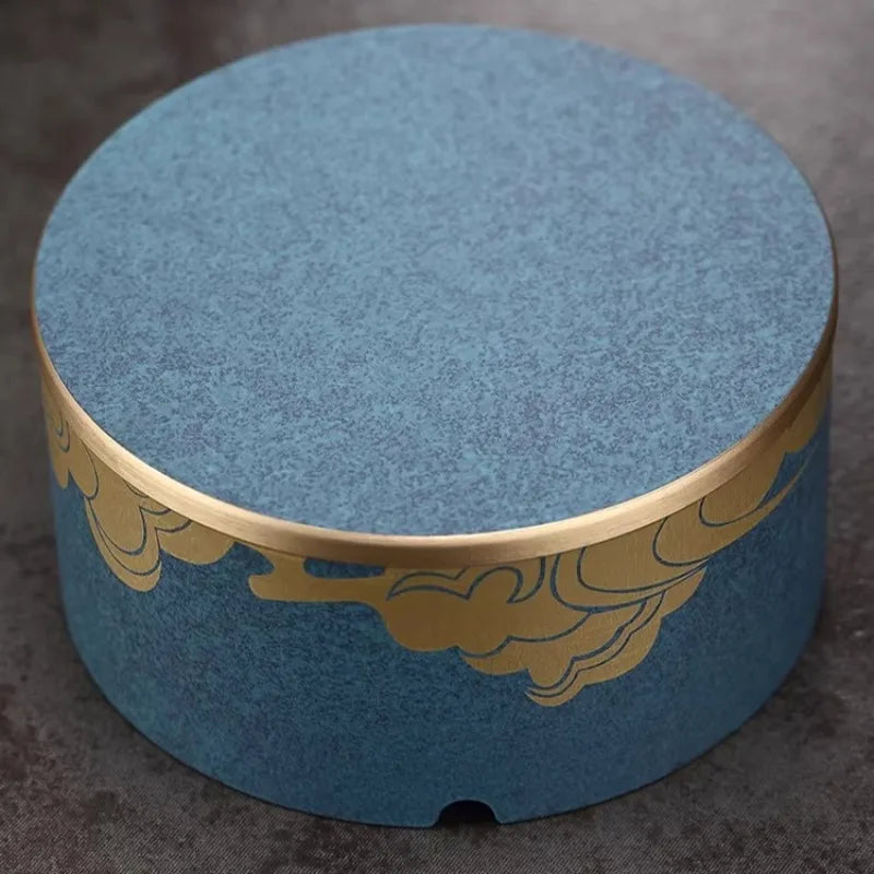 Auspicious Cloud Pattern Round Ashtray for Home Office Decorative Cigarette Holder Brass High-end Home Living Room Oasis Select