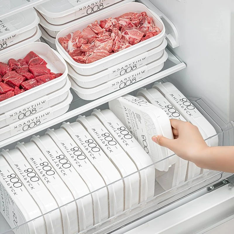6Pcs Food Grade Storage Containers, Stackable Refrigerator Organizer, Freezer Safe Sealed Boxes For Meat Fruit Vegetable Oasis Select