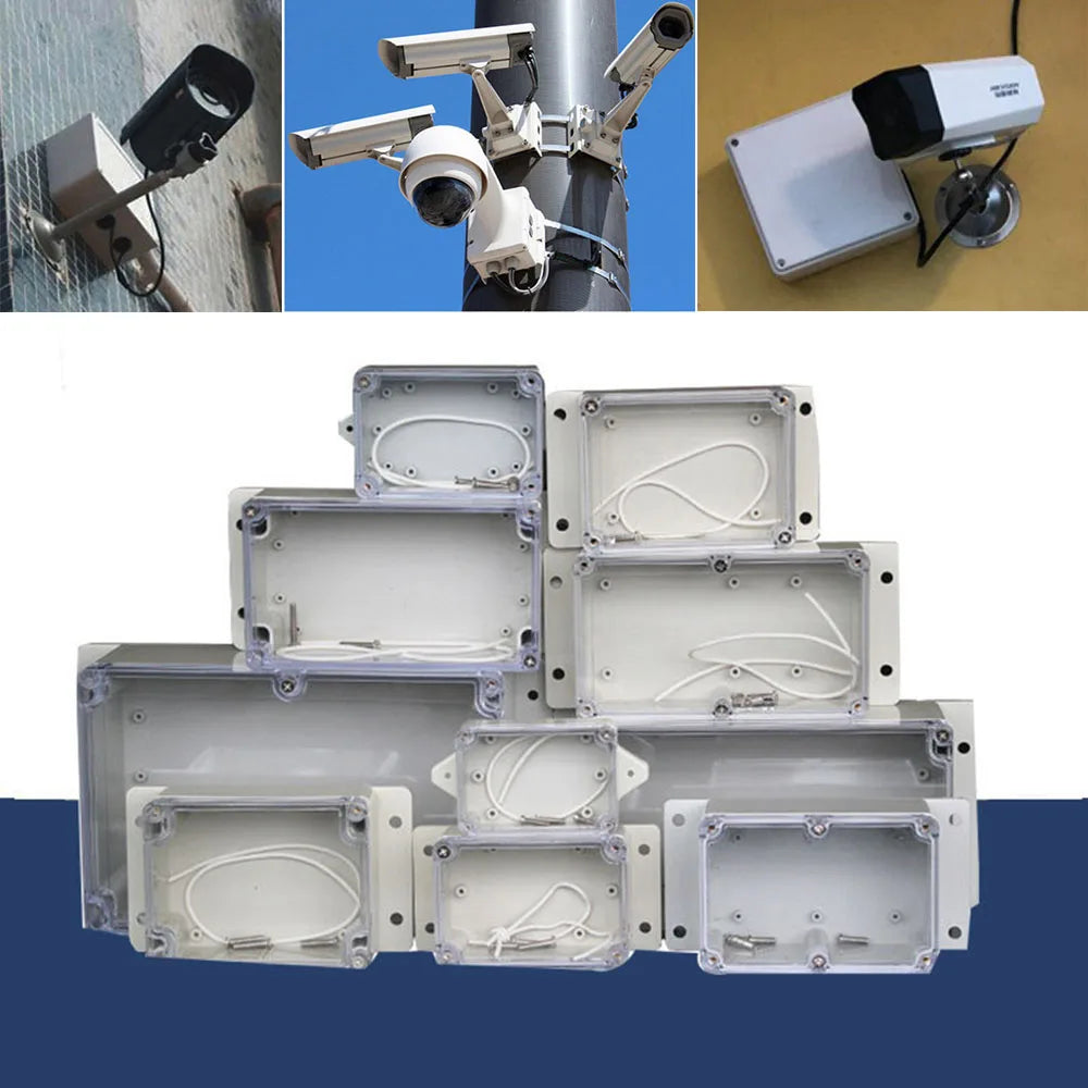 Plastic Junction Box White Waterproof Enclosure Box Electronic Transparent Cover Instrument Housing Case Electrical Project Box Oasis Select