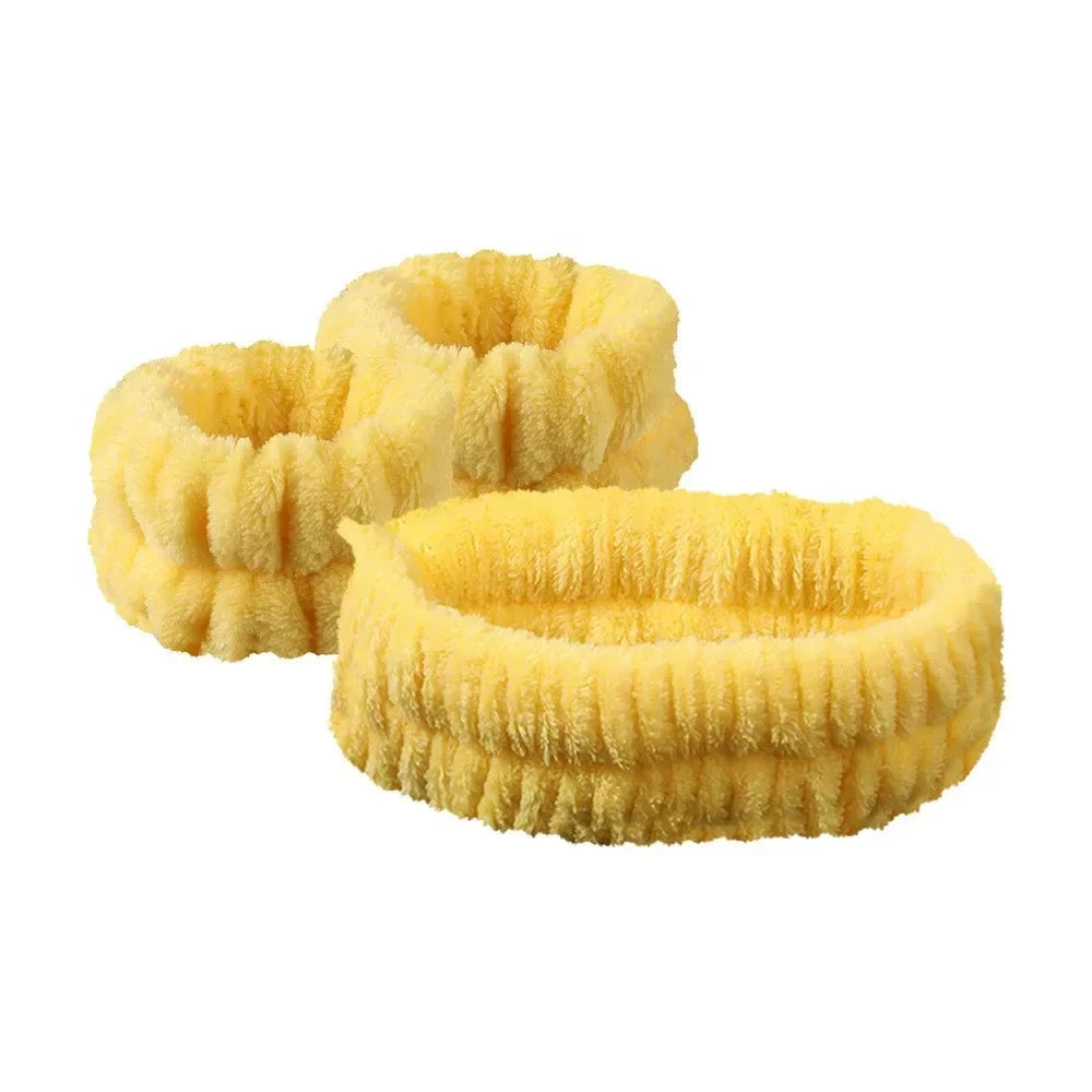 1/2/3PCS Face Wash Wristbands Headband Makeup Hair Care Headband Wash Headband For Washing Your Face Hair Bands For Women Oasis Select Yellow Set