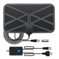 4K 1080p Digital TV Antenna for Indoor High-Definition Use with Signal Amplifier and High Gain Terrestrial Wave TV Antenna Oasis Select black