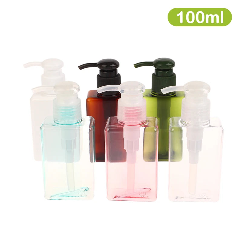 100ml Square Foaming Dispenser Bottle Portable Soap Dispensers Liquid Soap Shampoo Pump Bottles Bathroom Travel Accessories Oasis Select