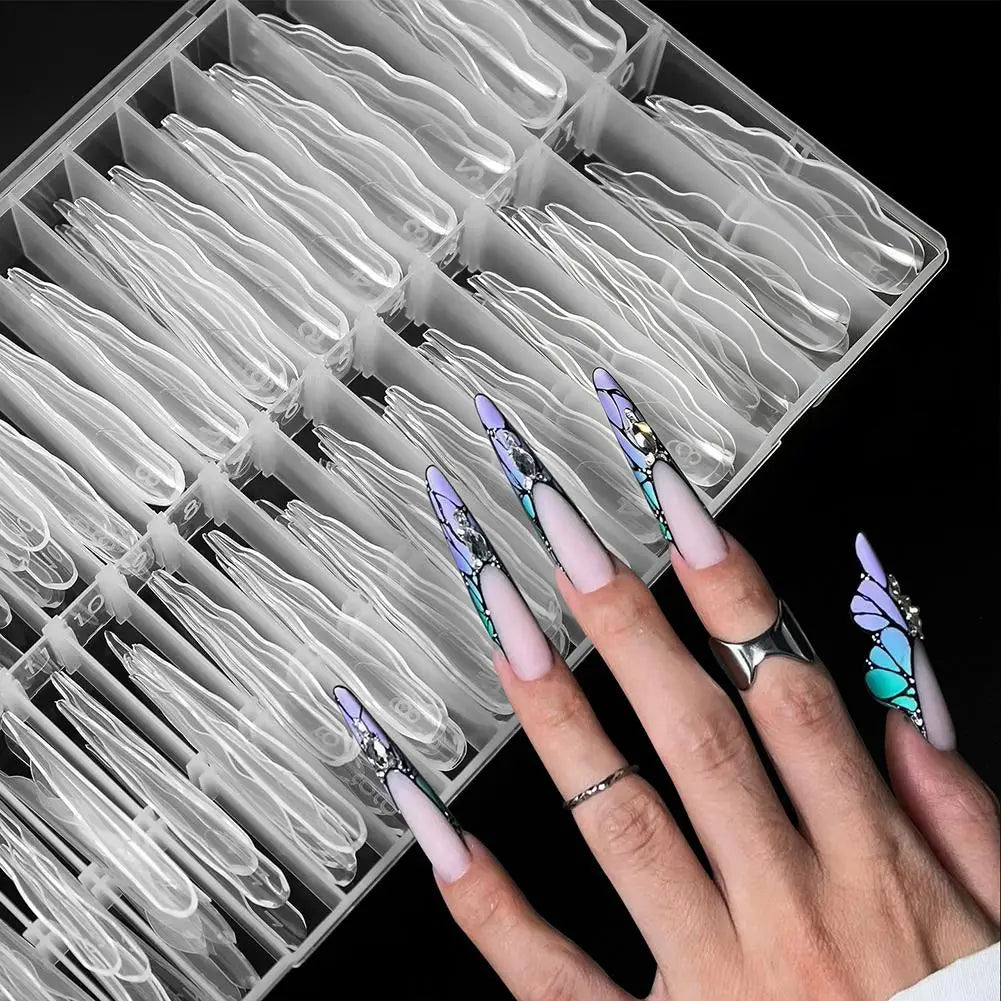 150Pcs Butterfly Nail Dual Forms – Gel & Acrylic Extension Kit Nail Extension Molds Oasis Select