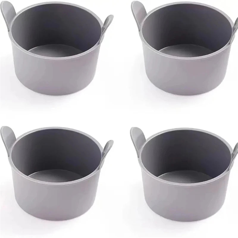 4pcs Air Fryer Silicone Egg Poacher Cups Silicone Egg Cooker Mold Baking Custard Tart Pie Cake Desserts Maker Silicone Basket Oasis Select GRAY