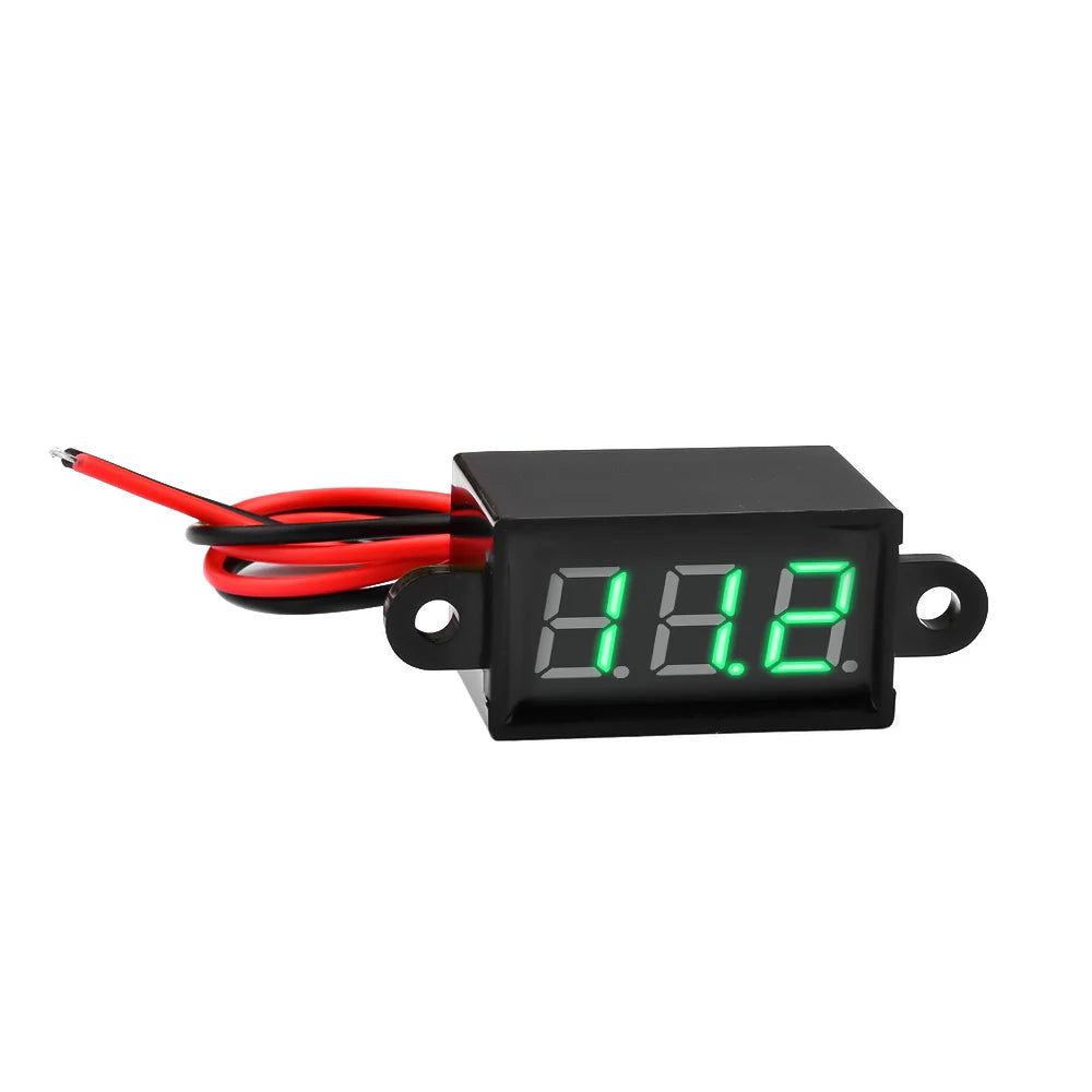 DC 3.0V-30.0V Digital Car Voltmeter Automotive Voltage Meter Waterproof 12V 24V Motorcycle Vehicle LED Display Voltage Tester Oasis Select Green light