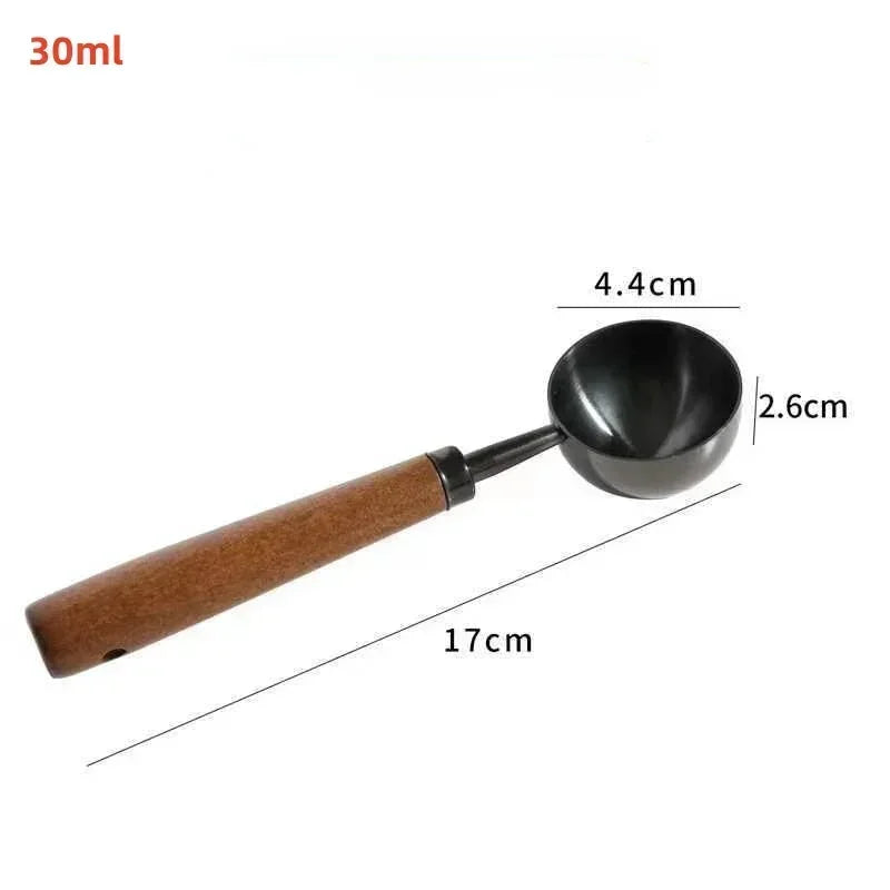 Wooden Measuring Spoon Scoop with Long Handle Bar Kitchen Household Tools High Baking Tool Coffee Powder Measuring Spoon Oasis Select Black-long-30ml
