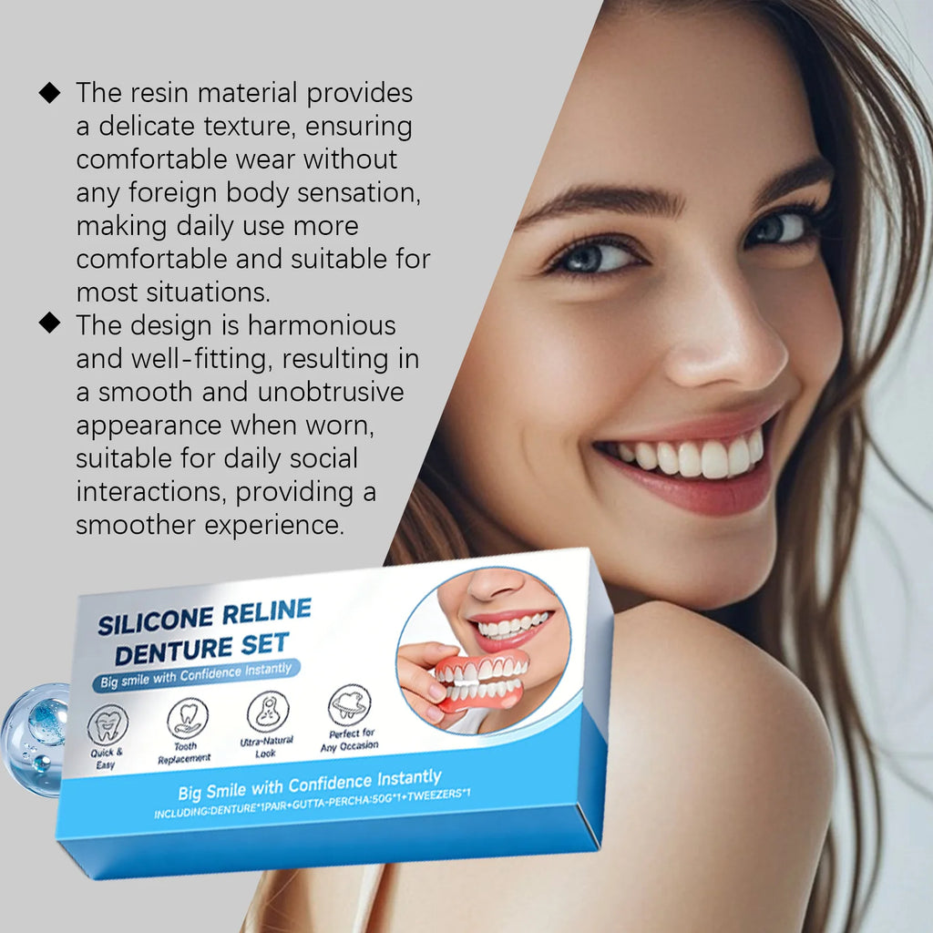 Silicone Reline Denture Set Improve Chewing Safe Fit Higher Stability Comfort Easy Use Daily Denture Maintenance Fake Teeth Kit Oasis Select