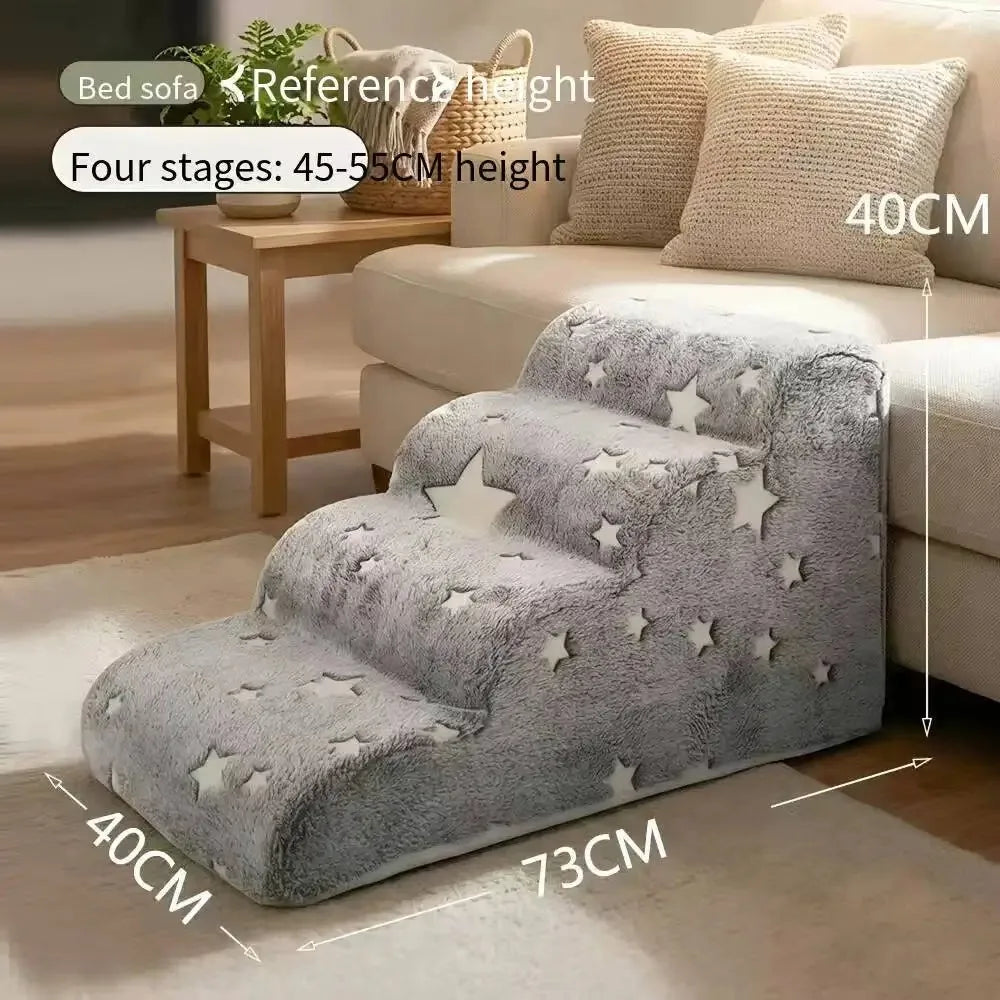 Noctilucent Pet Steps Foam Dogs Secure 2/3/4 Stairs Ramps Non-Slip Pet Star Steps for Protect Older Dogs Pet Sofa Bed Ladde Gift Oasis Select