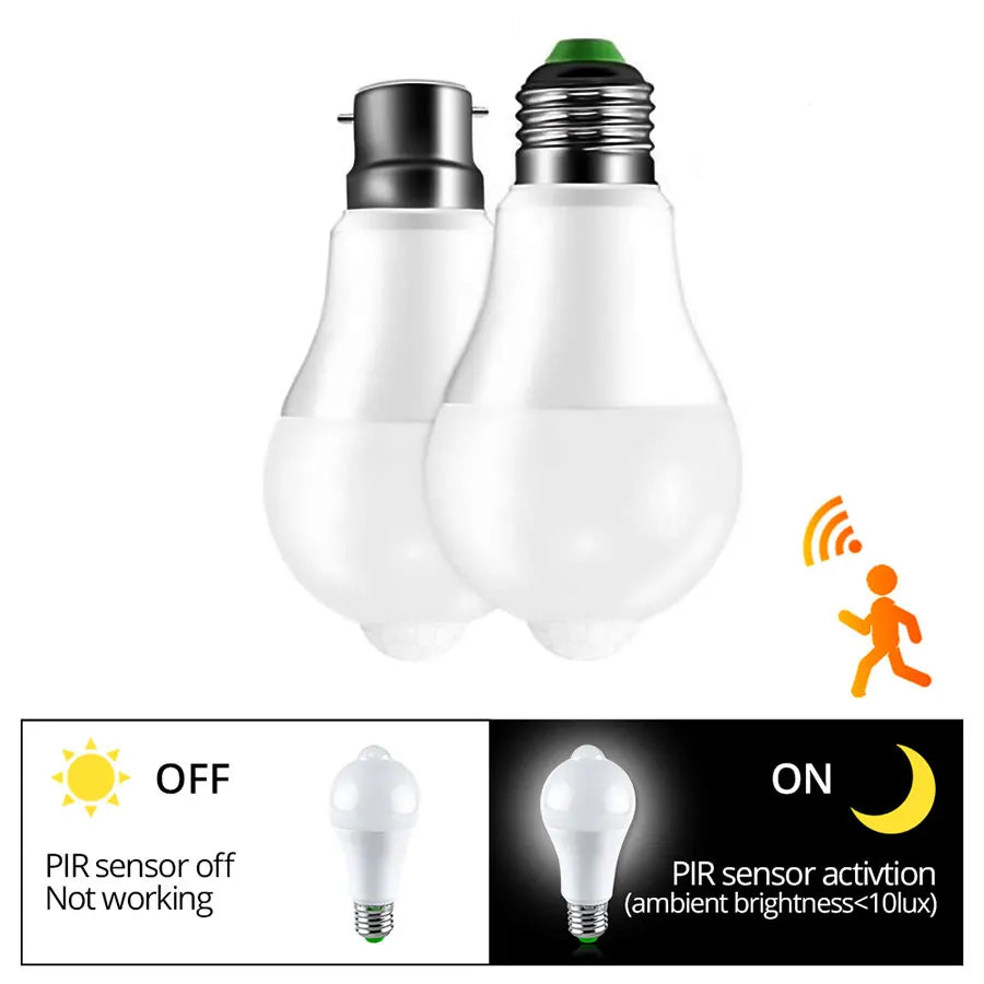 PIR Motion Sensor LED Bulb E27 B22 12W–20W Auto On/Off Motion Sensor LED Bulb Oasis Select