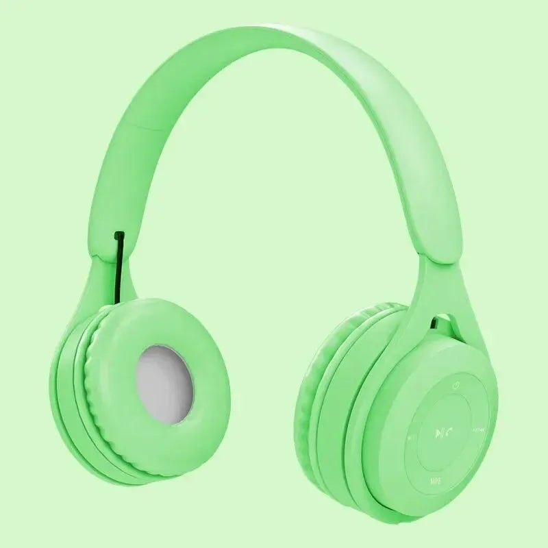 Y08 Headphone Bluetooth Headset Earphone Wireless Headphones Stereo Foldable Sport Gaming Macaron Headphones for Android IOS Oasis Select green