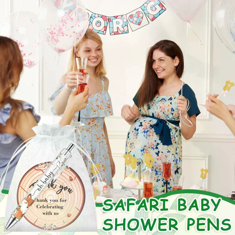 40 Sets Baby Shower Favors Gifts for Guests Include 40 Wild Animal Ballpoint Pens 40 Thank You Greeting Cards 40 Organza Bags Oasis Select