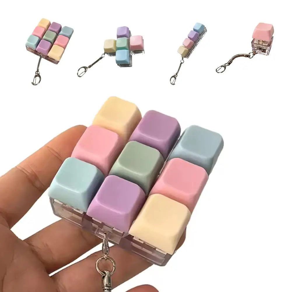 Press Keyboard Key Toy Decompression 1/4/5/9 Keyboard For Adults Antistress Toys Anti Stress Finger Keyboard Games Keychain ﻿ Oasis Select