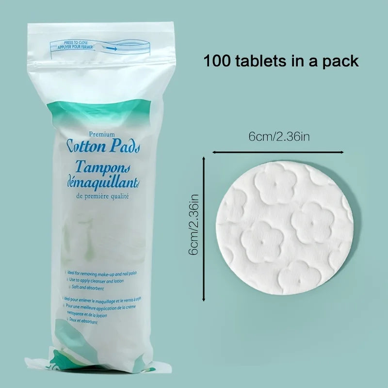 200pcs,Makeup Remover Pad,Cotton Sandwich Round Makeup Remover Pad Double Effect Cleansing Disposable Makeup Pad Oasis Select