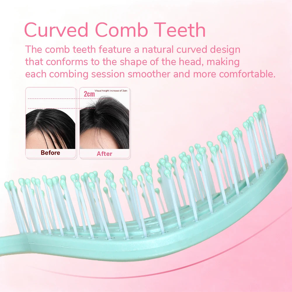 Pastel Spiral Vent Hair Comb – Oak Wood Handle | 3 Colors Hair Styling Comb Oasis Select