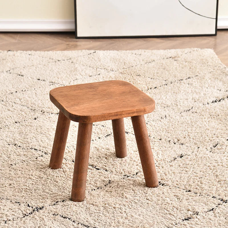 small square stool, household shoe cabinet, children's foot pads, wooden low stool, simple shoe change wooden stool Oasis Select regular model