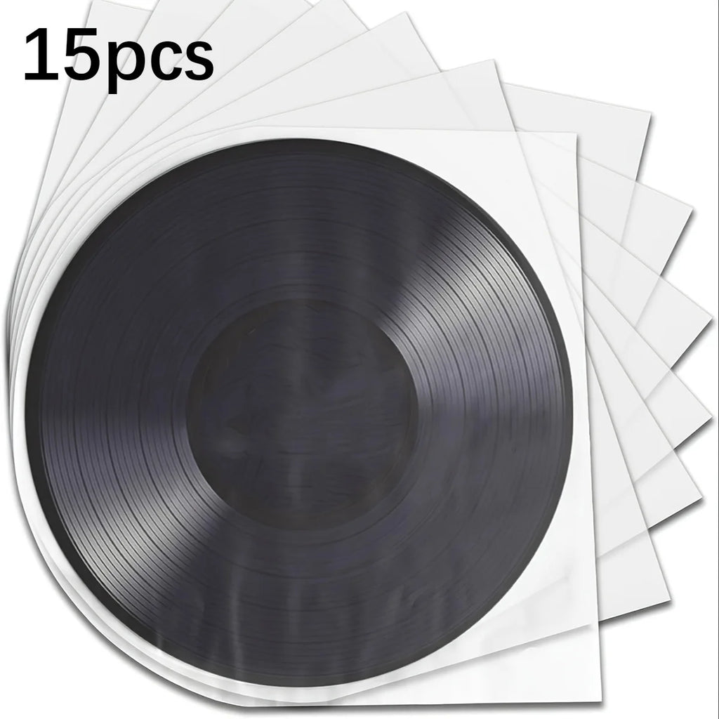 15/50 pcs 12-inch record sleeves LP LD record black vinyl record sleeves inner sleeves plastic transparent protective cover Oasis Select 15pcs