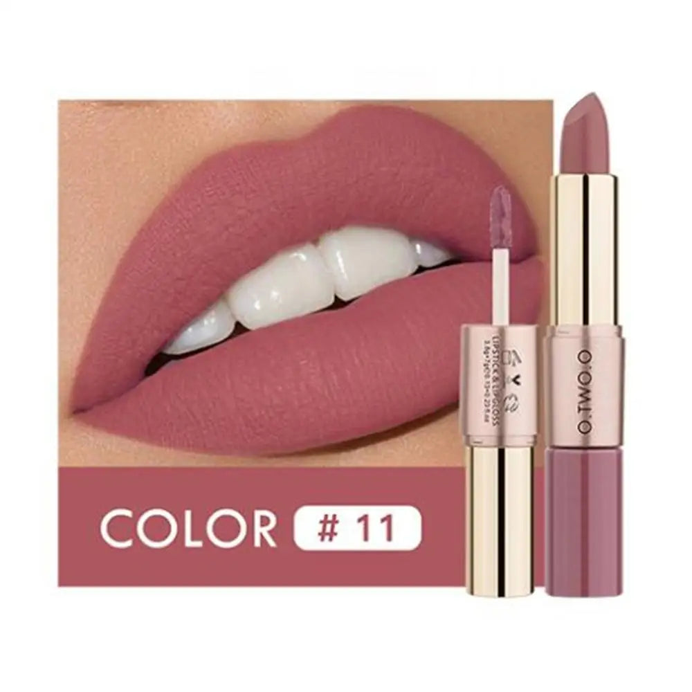 O.TWO.O 2-in-1 Matte Lipstick & Lip Gloss – 12 Colors