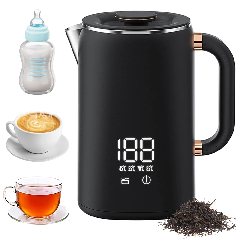 Electric Water Boiler Kettle for Tea Coffee 5 Levels Temperature Control Auto Shut Off Double Layer Insulated Hot Water Kettle Oasis Select