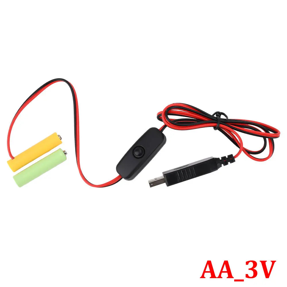 Universal 3/4.5/6V AA AAA Battery USB Power Supply Replaced AA/AAA Battery Replacement Cable for Clock Toy Light LED With Switch Oasis Select AA-3V