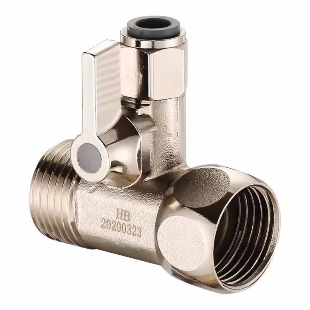 1PC RO Feed Water Adapter 1/2" to 1/4" With Shut-Off Ball Valve Faucet Tap Feed Reverse Osmosis Tee B Cold Hot Water Tube Oasis Select