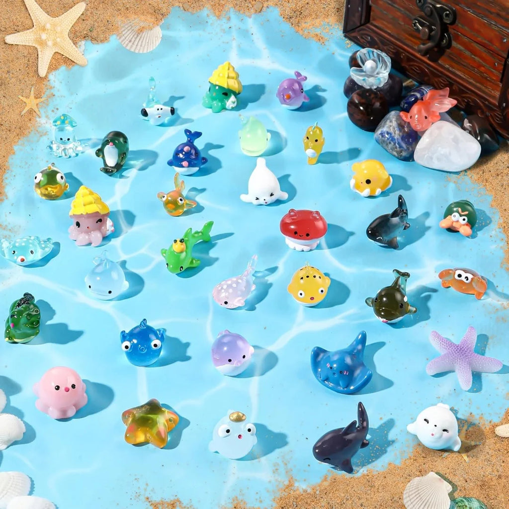 Mini Ocean Resin Animals Tiny Sea Animals Figurines Marine Miniature Animals Aquarium Ornaments Home Decorations Oasis Select