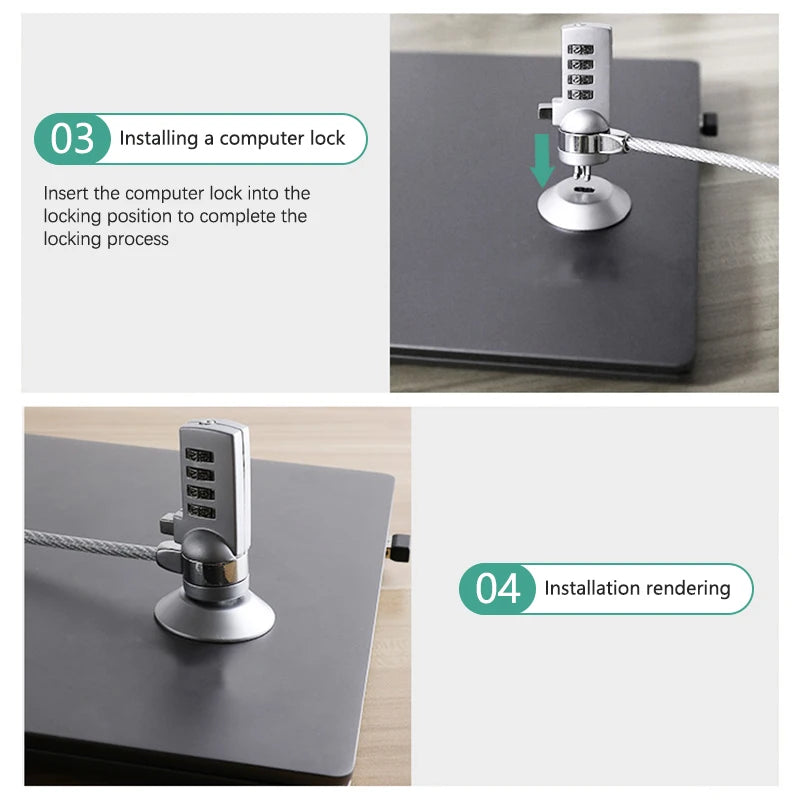 Laptop Computer Lock Password Lock Key Lock PC Anti-theft Lock USB Wedge-shaped Hole Tablet Universal Anti-theft Security Wire Oasis Select