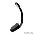 Mini LED Book Night 3 Brightness Adjustable USB Rechargeable Clip-On Study Reading Lamp for Travel Bedroom Dormitory Reading Oasis Select Black-Battery Type