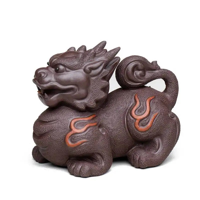 Purple Sand Tea Pet Ornaments Attracting Wealth Fire Pixiu Livable Tea Play Tea Table Decoration Accessories Oasis Select