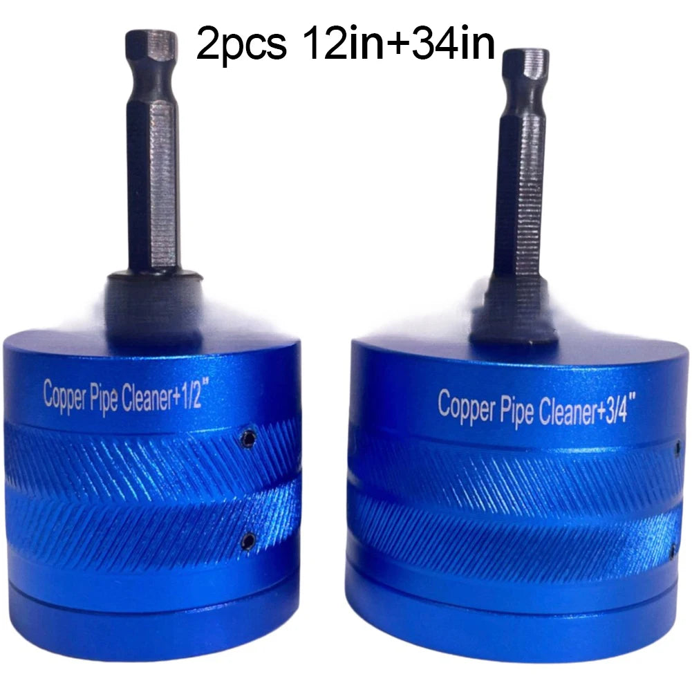 Copper Pipe Cleaning Brush Set – Drill-Powered 1/2, 3/4 & 1 In Pipe Cleaning Brush Oasis Select 2pcs