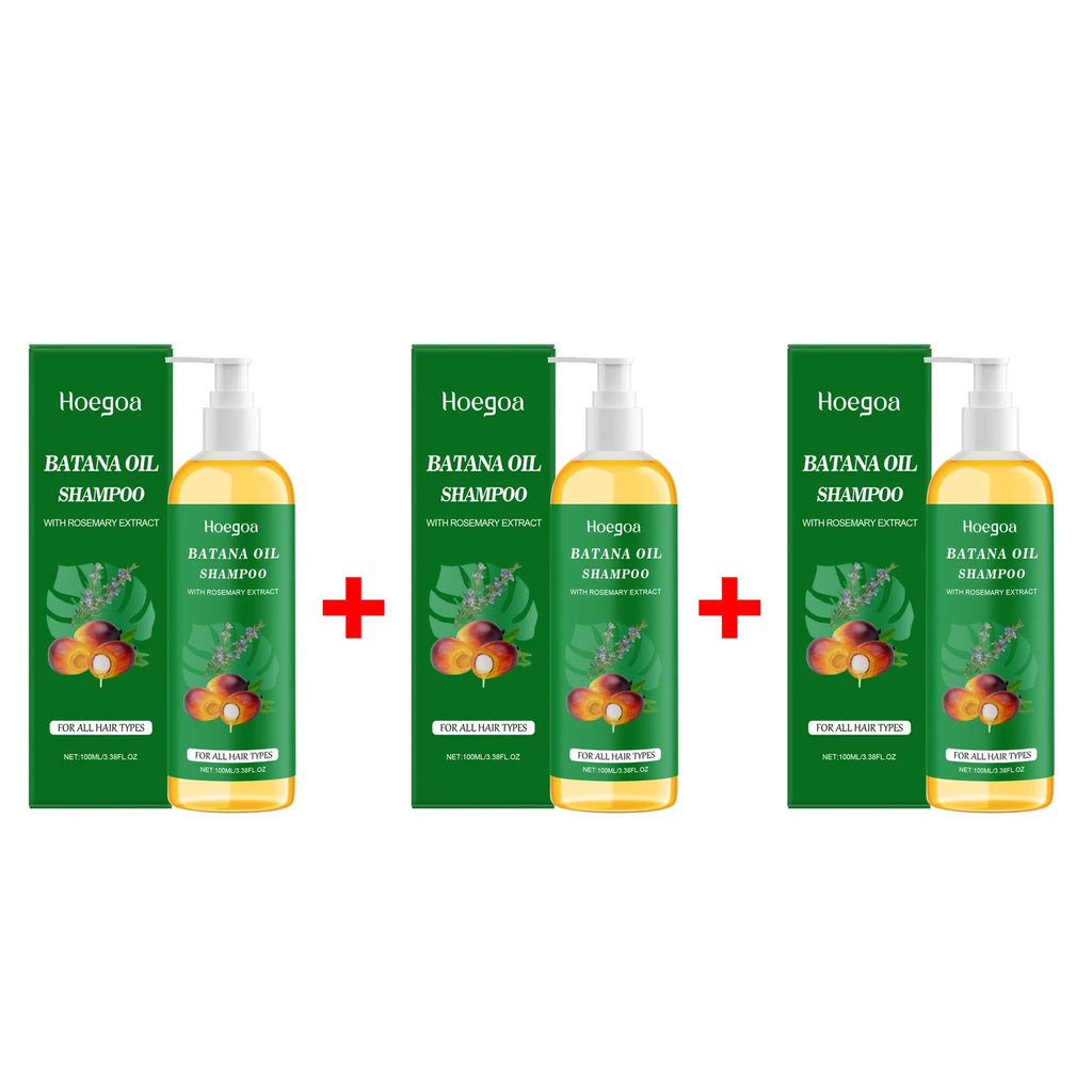 Batana Oil Shampoo Soothing Scalp Anti Hair Loss Repair Damaged Split Hair Strengthening Deep Cleansing Oil Hair Growth Shampoo Oasis Select 3pcs
