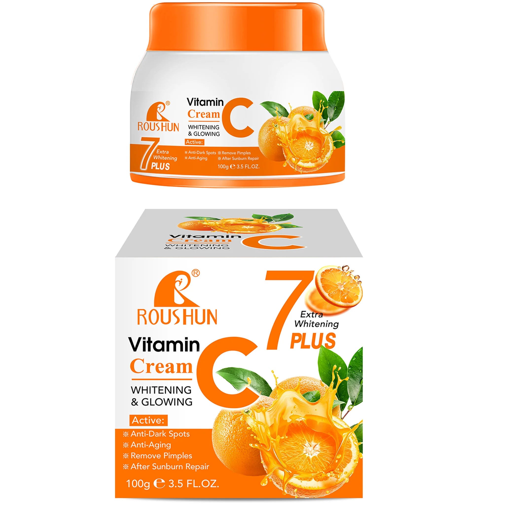ROUSHUN Vitamin C Facial Moisturizer Cream – Unisex Daily