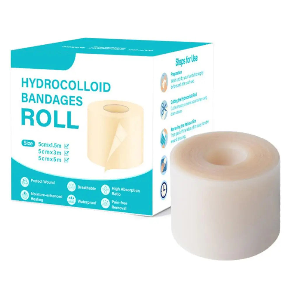 Hydrocolloid Patch Large Bandages with Self-Adhesive, 1/2/3PCS Hydrocolloid Roll for Wound Care,Absorbent, Flexible, Waterproof Oasis Select 1 roll