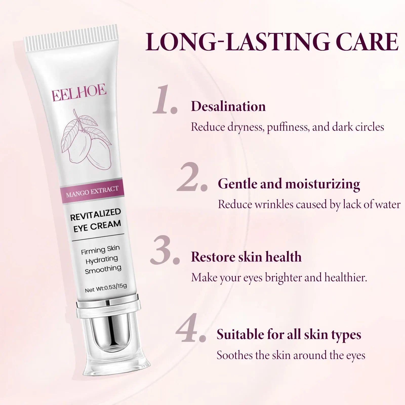 EELHOE Mango Eye Cream – Dark Circles, Puffiness & Wrinkles Anti-Aging Eye Cream Oasis Select
