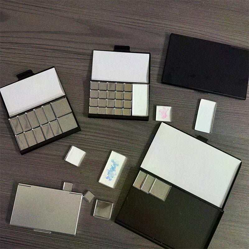 Watercolor Box Packaging Grid 0.5ml/1ml/2ml For Travel Box Magnetic Aluminum Palette Professional Paint Art Supplies Oasis Select