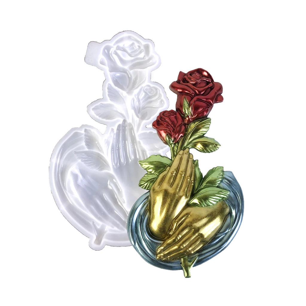 Epoxy Resin Mold 3D Wall Hanging Decor DIY Bouquet Mold Valentine's DIY Rose Ornament Mold For Valentine's Gift Art Projects Oasis Select