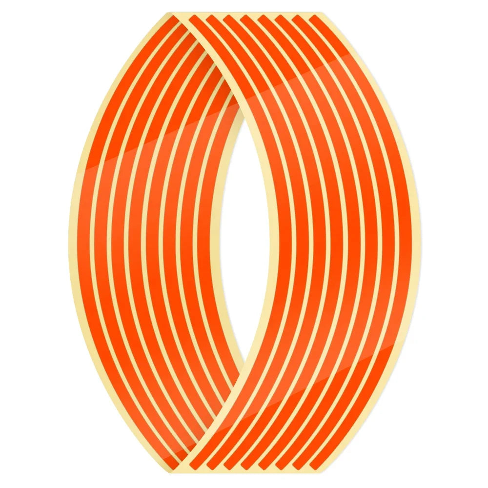 1-6set Wheel Sticker Reflective Rim Stripe Tape Bike Motorcycle Stickers For Honda For Kawasaki Z750 Z800 For YAMAHA MT07 MT09 Oasis Select Orange